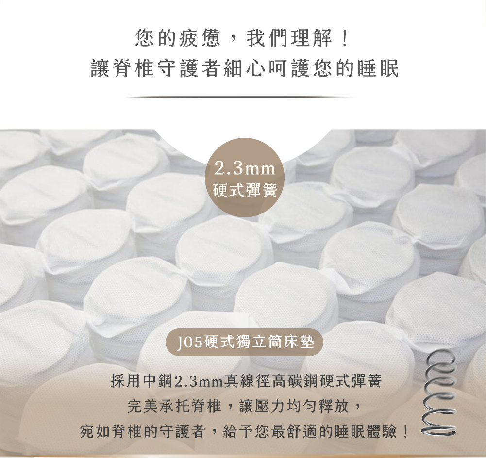 獨立筒床墊推薦｜J05-麥卡倫硬式獨立筒床墊｜好夢研究所